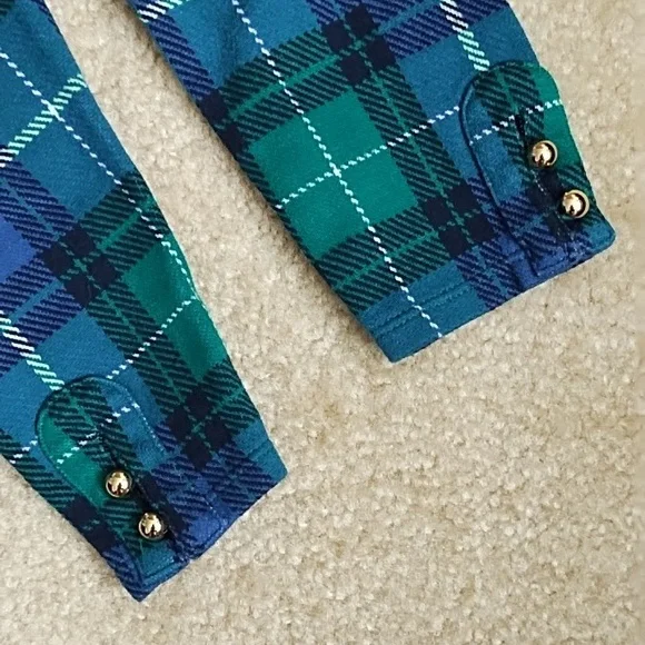 Janie And Jack Pants Set Of 2 Green Blue White Plaid Navy Girls 18 - 24 Months - Picture 4 of 10